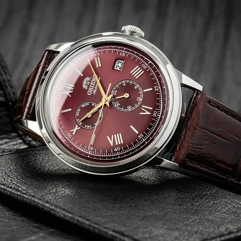 Orient Bambino Version 8 Burgundy Dial Men's Watch- RA-AK0705R